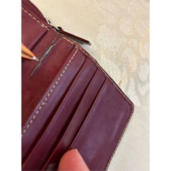 Aigner Etienne Wallet Eel Skin? Burgundy (Defect crack) 4.5x4" cardholder - Picture 11 of 12